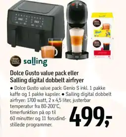 Føtex Dolce Gusto value pack eller Salling digital dobbelt airfryer tilbud
