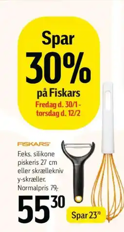 Føtex FISKARS F.eks. silikone piskeris 27 cm eller skrællekniv tilbud