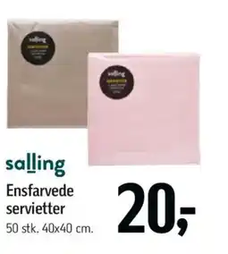 Føtex Ensfarvede servietter tilbud