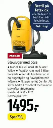 Føtex Miele Støvsuger med pose tilbud