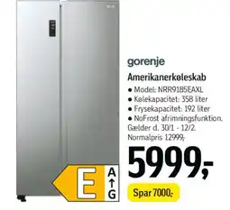 Føtex Gorenje Amerikanerkøleskab tilbud