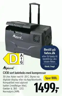 Føtex CX30 sort køleboks med kompressor tilbud