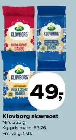 Kvickly Arla Klovborg skæreost tilbud