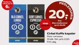 Kvickly Cirkel Kaffe kapsler tilbud
