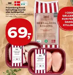 Kvickly Frijsenborg dansk hel kylling, overlår eller kyllingefilet tilbud