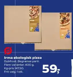 Kvickly Irma økologisk pizza tilbud