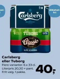 Kvickly Carlsberg eller Tuborg tilbud