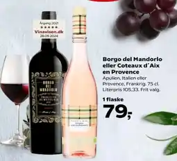 Kvickly Borgo del Mandorlo eller Coteaux d'Aix en Provence tilbud