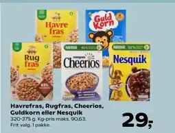 Kvickly Havrefras, Rugfras, Cheerios, Guldkorn eller Nesquik tilbud