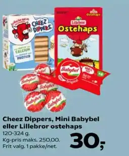 Kvickly Cheez Dippers, Mini Babybel eller Lillebror ostehaps tilbud