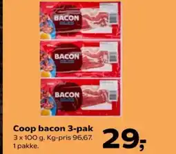 Kvickly Coop bacon 3-pak tilbud