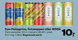 Kvickly San Pellegrino, Schweppes eller NODA tilbud