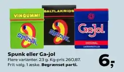 Kvickly Spunk eller Ga-jol tilbud