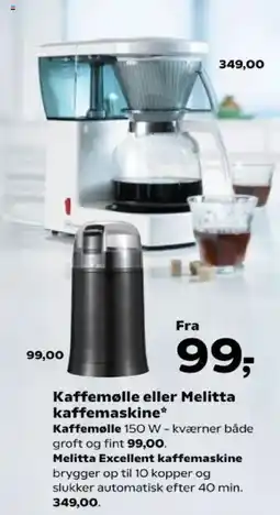 Kvickly Kaffemølle eller Melitta kaffemaskine tilbud