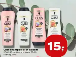 Kvickly Gliss shampoo eller balsam tilbud