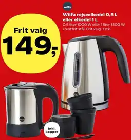 Kvickly Wilfa rejseelkedel 0,5 L eller elkedel 1 L tilbud