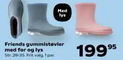 Kvickly Friends gummistøvler med for og lys tilbud