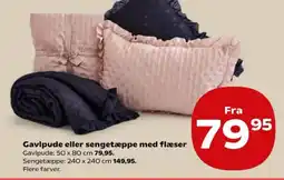Kvickly Gavlpude eller sengetæppe med flæser tilbud