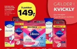 Kvickly Libresse eller Tena bind eller trusseindlæg tilbud