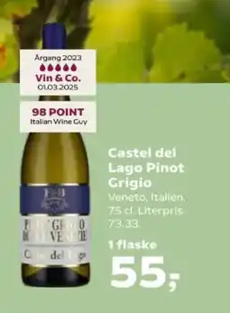 Kvickly Castel del Lago Pinot Grigio tilbud