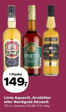 Kvickly Linie Aquavit, Arnbitter eller Nordguld Akvavit tilbud