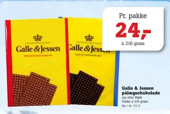 Poetzsch Padborg Galle & Jessen pålægschokolade tilbud