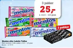 Poetzsch Padborg Mentos eller Lakritz Toffee tilbud