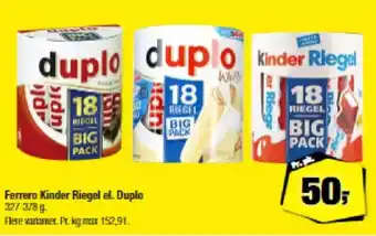 Calle Ferrero Kinder Riegel el. Duplo tilbud