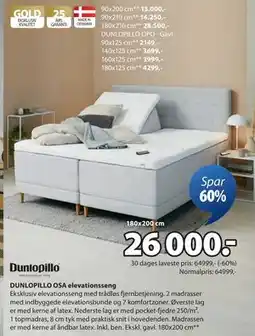 JYSK DUNLOPILLO OSA elevationsseng tilbud