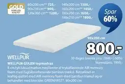 JYSK WELLPUR GULEN topmadras tilbud