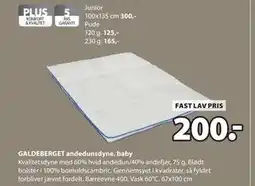JYSK GALDEBERGET andedunsdyne, baby tilbud