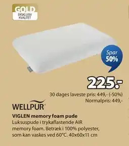 JYSK VIGLEN memory foam pude tilbud