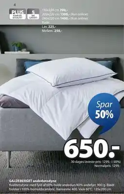 JYSK GALDEBERGET andedunsdyne tilbud