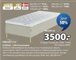 JYSK KVENNA + VOLA boxmadras tilbud