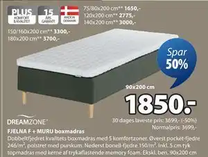 JYSK FJELNA F + MURU boxmadras tilbud