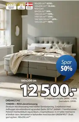 JYSK TONDRA + RESA elevationsseng tilbud