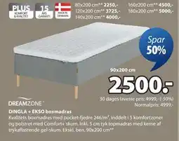 JYSK DINGLA + EKSO boxmadras tilbud