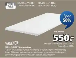 JYSK WELLPUR FRYA topmadras tilbud