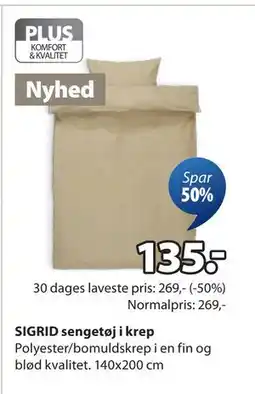 JYSK SIGRID sengetøj i krep tilbud
