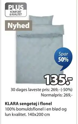 JYSK KLARA sengetøj i flonel tilbud