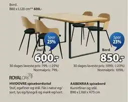 JYSK AABENRAA spisebord tilbud