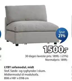 JYSK LYBY sofamodul, midt tilbud