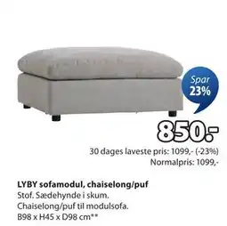 JYSK LYBY sofamodul, chaiselong/puf tilbud