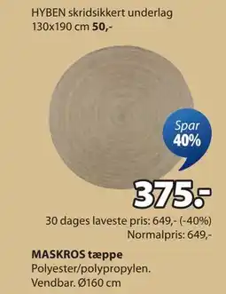 JYSK MASKROS tæppe tilbud