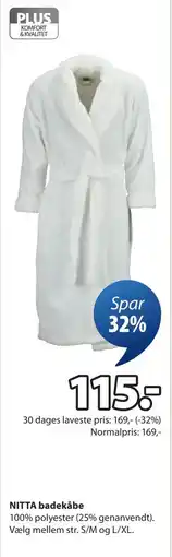 JYSK NITTA badekåbe tilbud