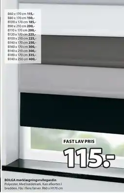 JYSK BOLGA mørklægningsrullegardin tilbud