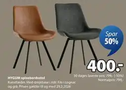 JYSK HYGUM spisebordsstol tilbud