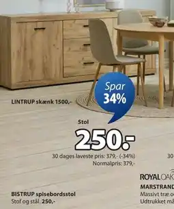 JYSK BISTRUP spisebordsstol tilbud