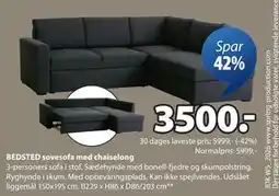 JYSK BEDSTED sovesofa med chaiselong tilbud
