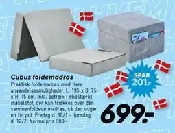 Bilka Cubus foldemadras tilbud